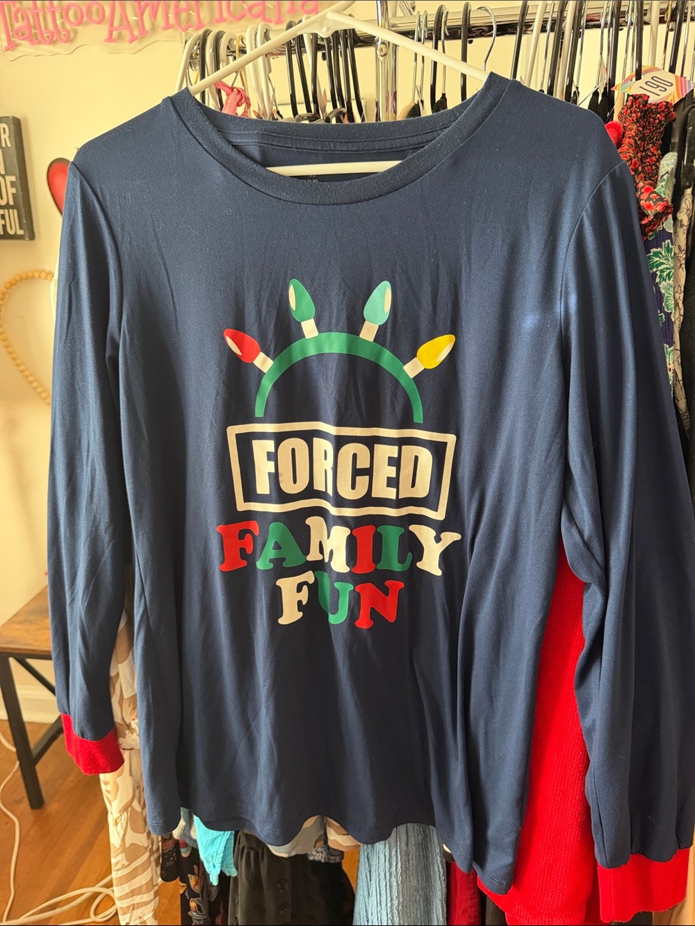 Navy 'Forced Family Fun' Holiday Pajama Set